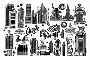 johannesburg city buildings tattoo idea