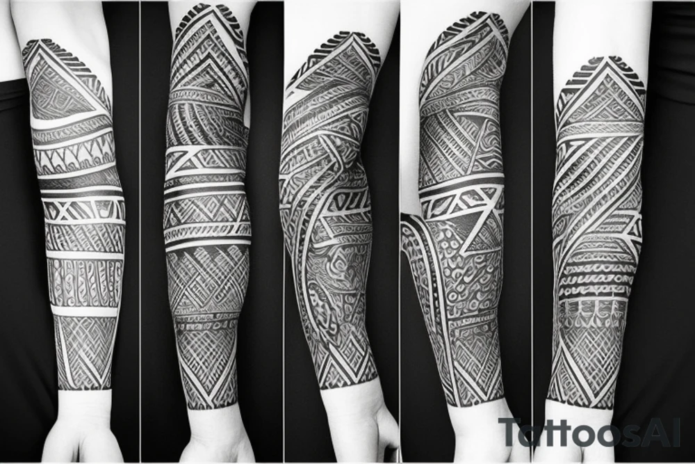 tribal nordic arm sleeve tattoo idea