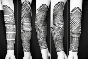 tribal nordic arm sleeve tattoo idea