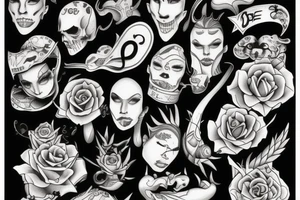 A phrase with drawings around tattoo idea