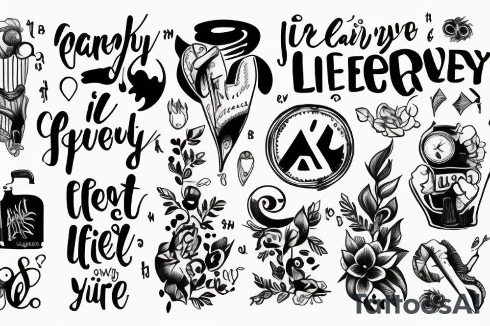 Phrase “whatever you do in this life, it’s not legendary unless your friends are there to see it.” tattoo idea