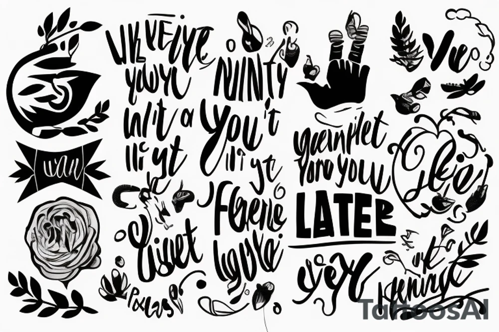 Phrase “whatever you do in this life, it’s not legendary unless your friends are there to see it.” tattoo idea