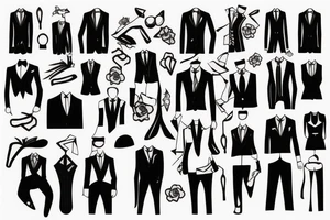 a black fancy suit with a tie tattoo idea