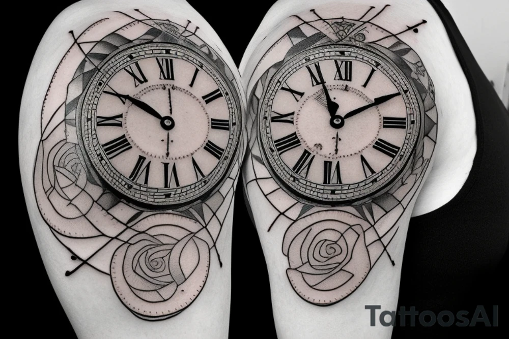 An old clock with roman numerals around it tattoo idea