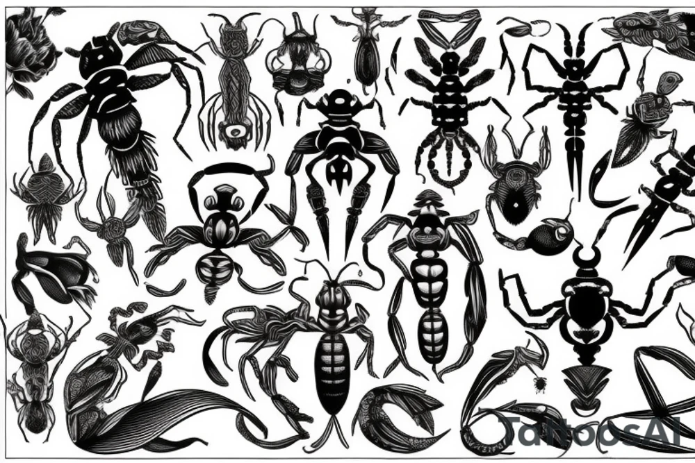 proportional symmetrical scorpio tattoo idea