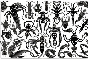 proportional symmetrical scorpio tattoo idea