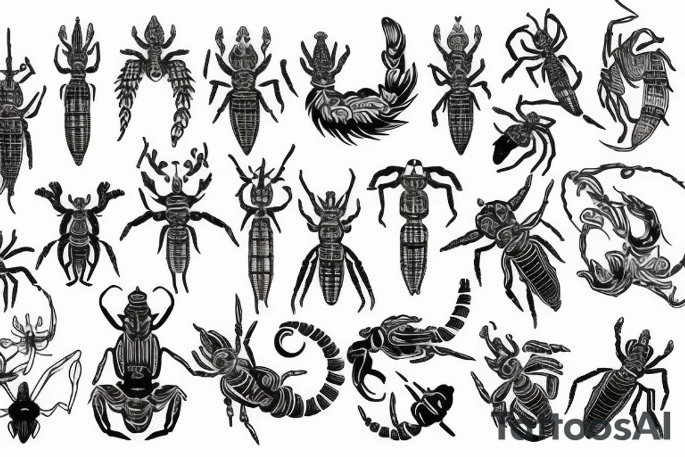 symmetrical scorpio tattoo idea