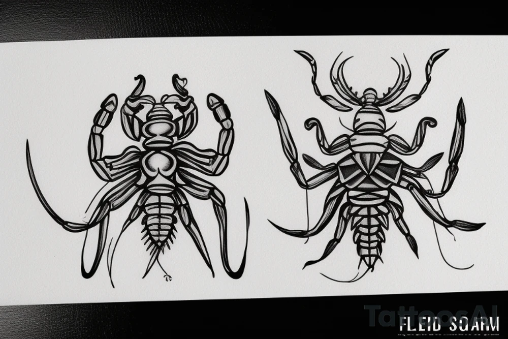 symmetrical scorpio tattoo idea