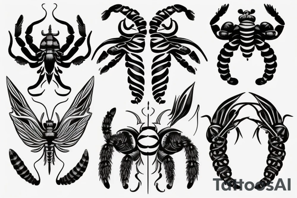 symmetrical scorpio tattoo idea