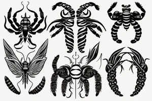 symmetrical scorpio tattoo idea