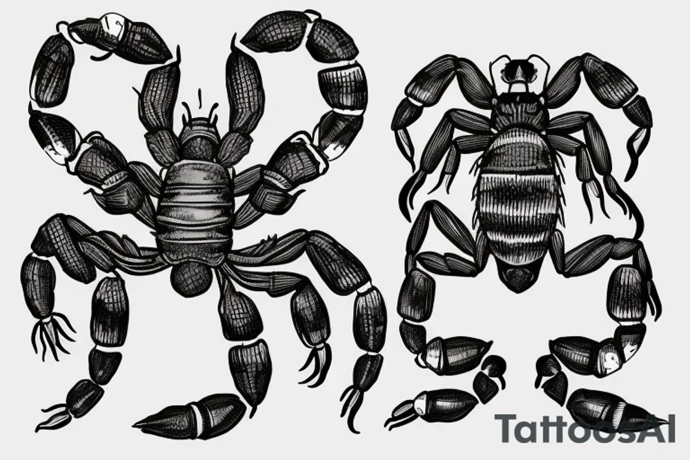symmetrical scorpion tattoo idea