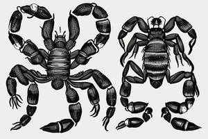 symmetrical scorpion tattoo idea