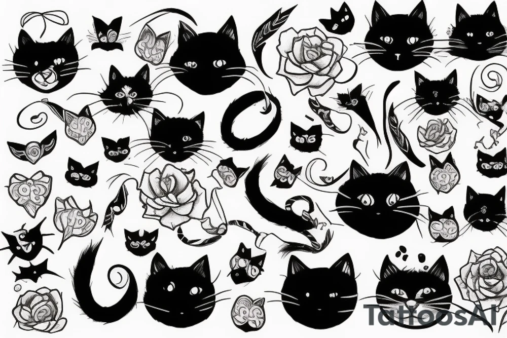 Black cat tattoo idea