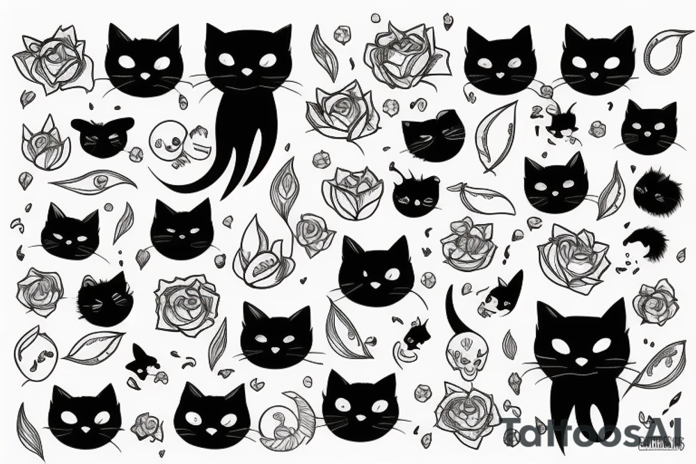 Black cat tattoo idea