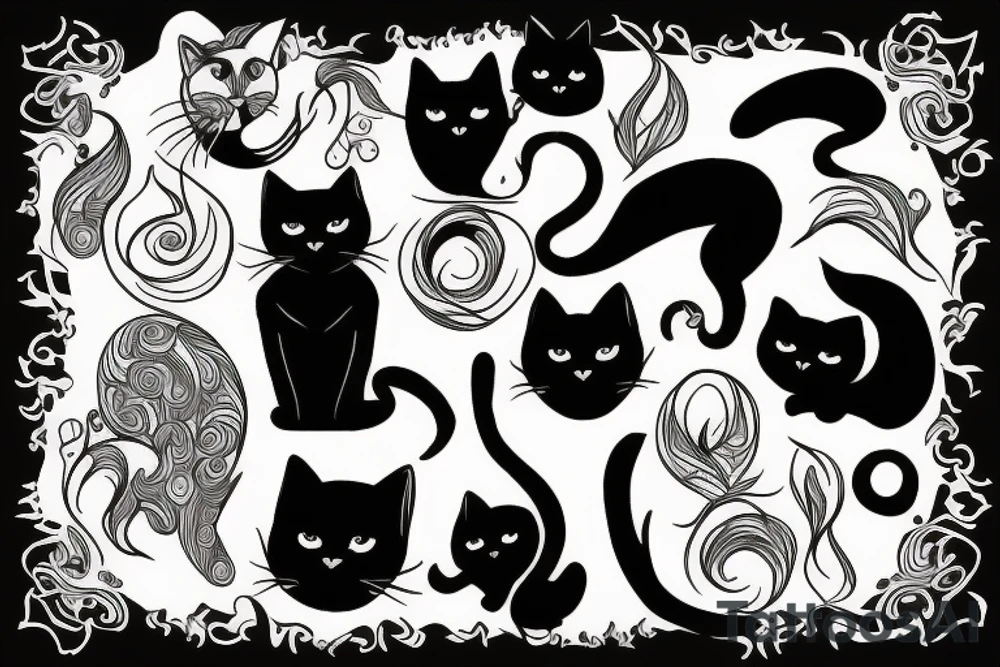 Black cat tattoo idea
