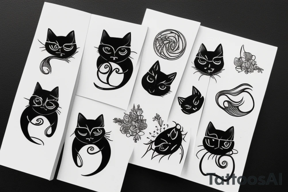 Black cat tattoo idea