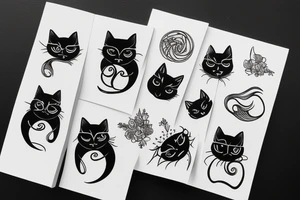 Black cat tattoo idea