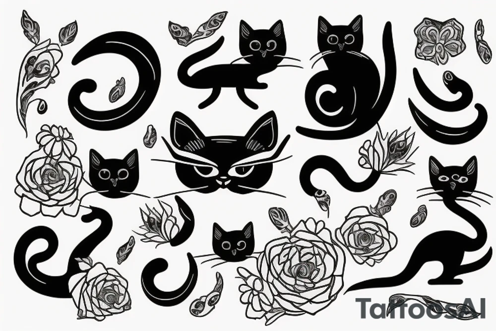 Black cat tattoo idea
