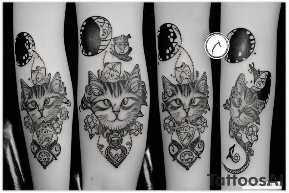 Cat in locket tattoo idea