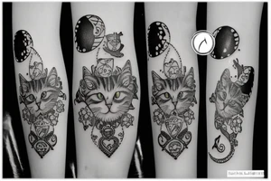 Cat in locket tattoo idea