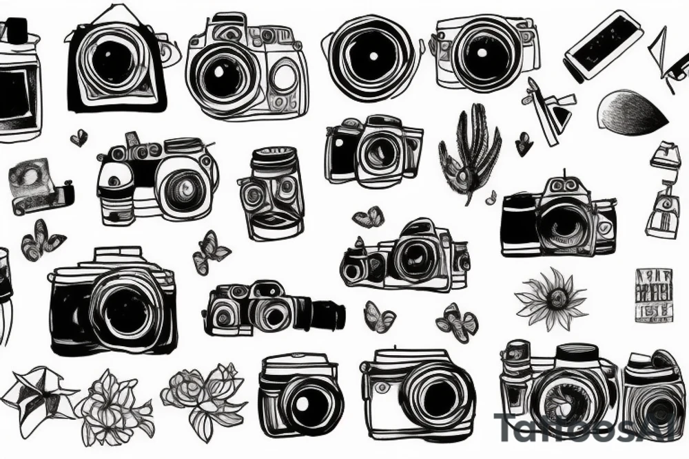 Wanderlust with Camera tattoo idea