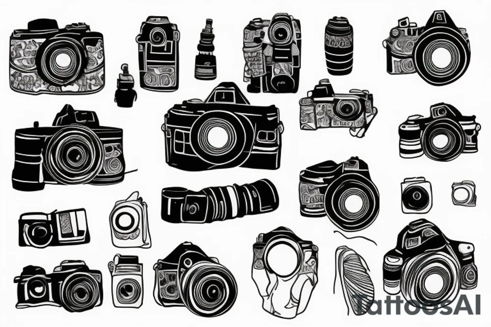 Wanderlust with Camera tattoo idea