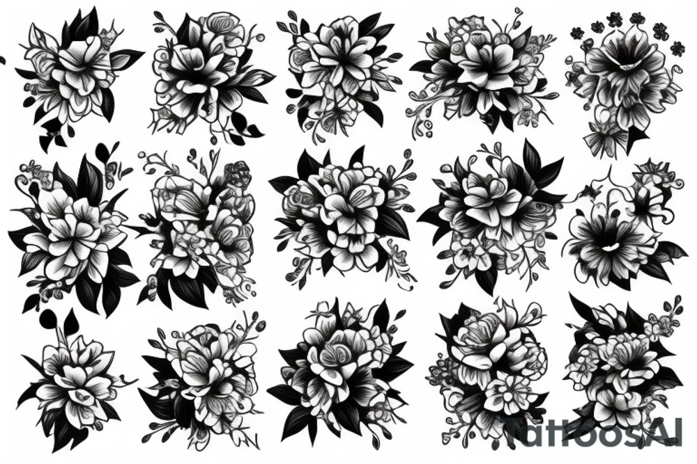 Cross with flowers tattoo idea