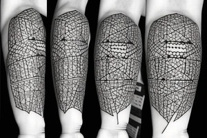 Knight chess piece. Msade of lines ony in geometric style with dotwork tattoo idea