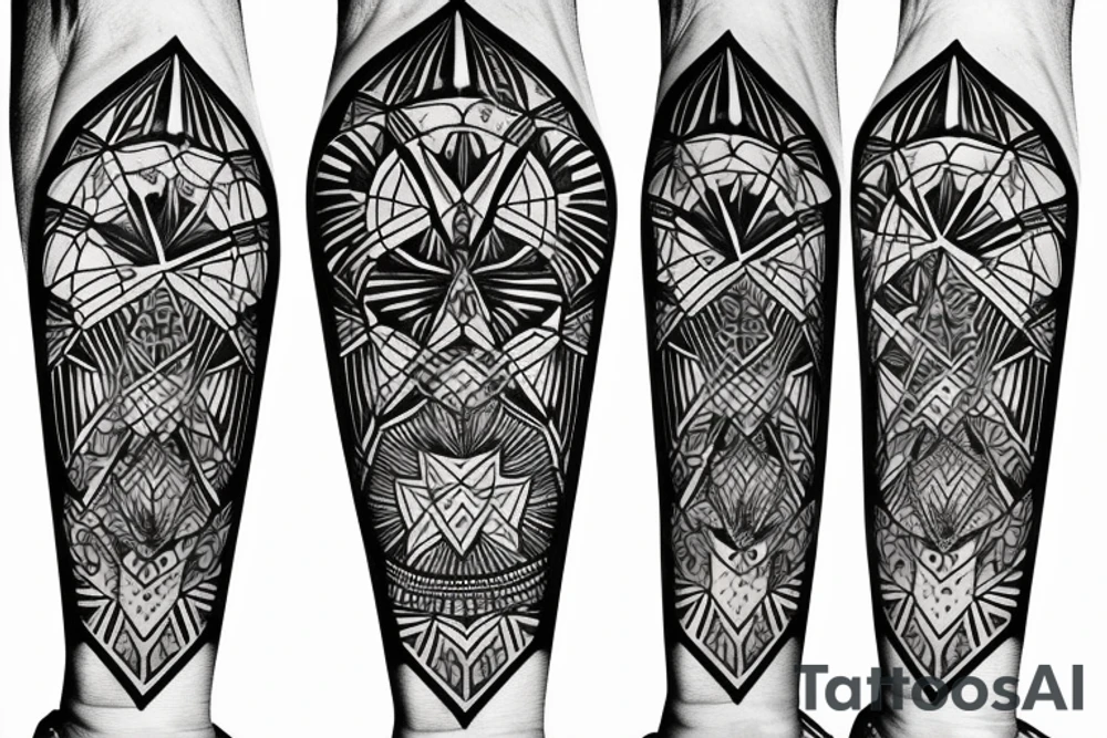 Bishop
geometric style with dotwork tattoo idea