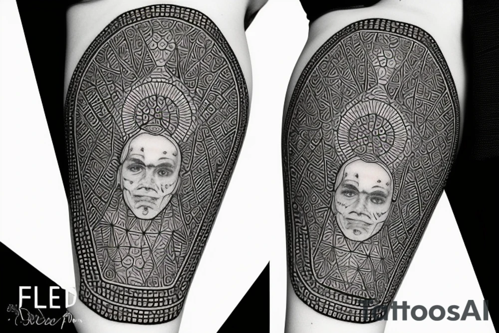 Bishop
geometric style with dotwork tattoo idea