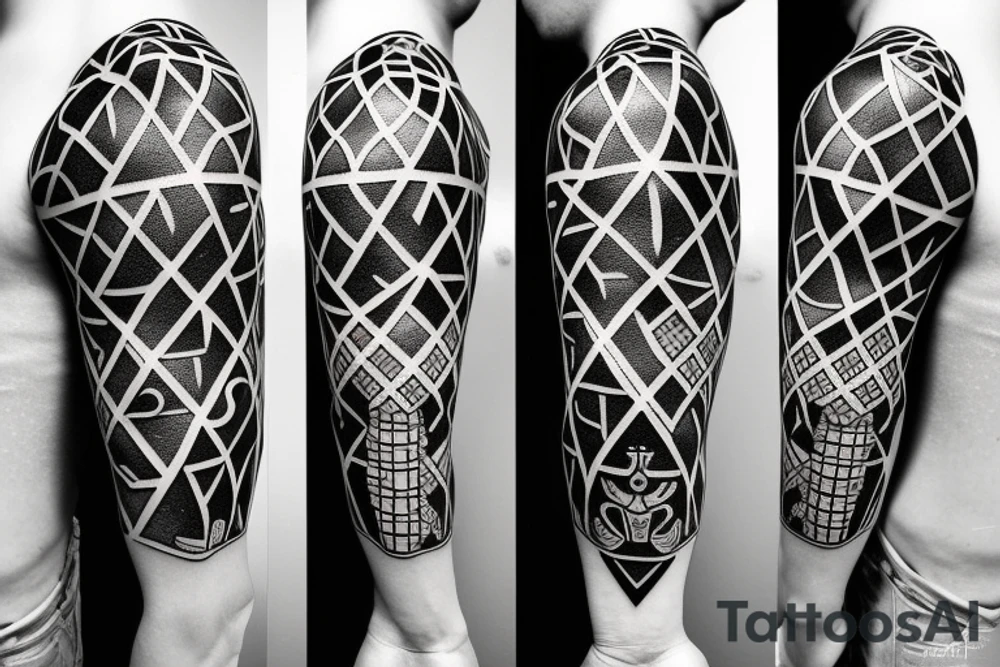Rook chess piece. Geometric style with dotwork tattoo idea Rook chess piece. Geometric style with dotwork tattoo idea