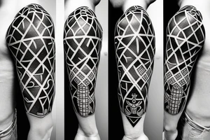 Rook chess piece. Geometric style with dotwork tattoo idea