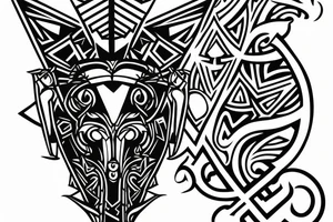 Rook chess piece. Geometric style with dotwork tattoo idea