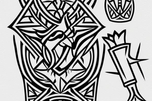 Rook chess piece. Geometric style with dotwork tattoo idea