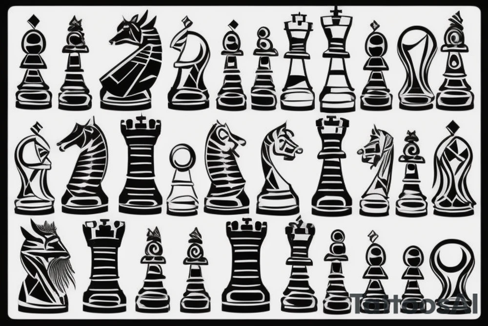 CHess piece set tattoo idea