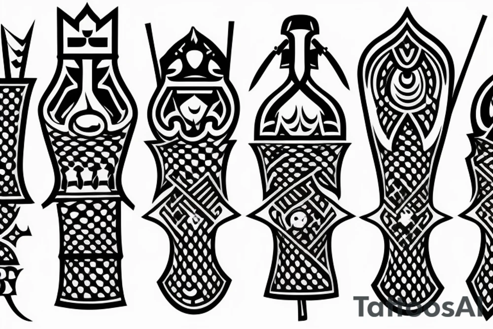 Pawn, rook and knight (chess) tattoo idea