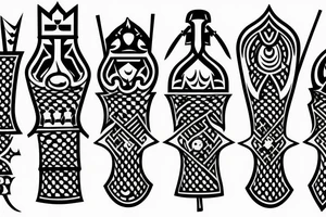 Pawn, rook and knight (chess) tattoo idea