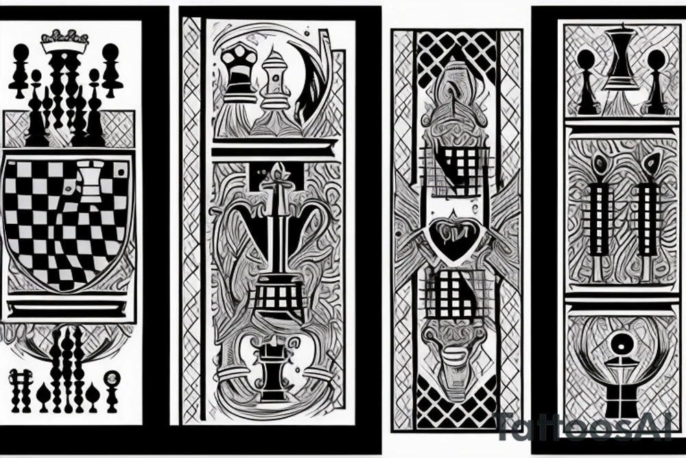 Pawn, rook and knight (chess) tattoo idea