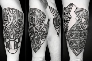 Pawn, rook and knight (chess pieces) tattoo idea