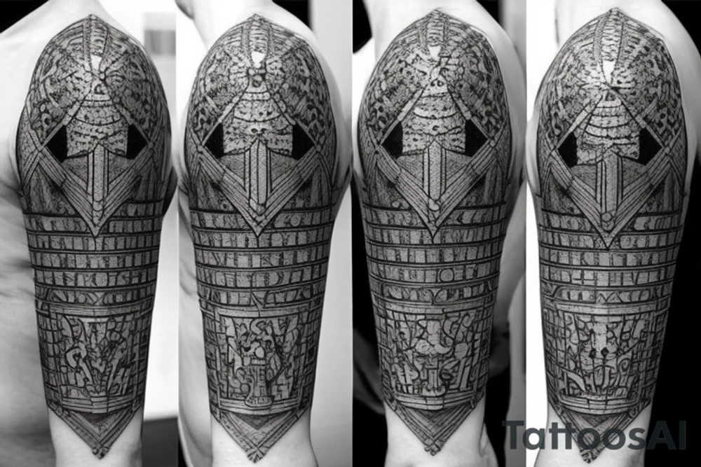 Pawn, rook and knight (chess pieces) on polygonial background tattoo idea