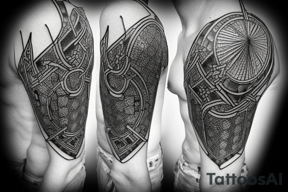 Pawn, rook and knight (chess pieces) on polygonial background tattoo idea