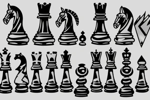 Minimalstic 3 chess pieces standing next to each other:
Pawn
Rook'
Knight tattoo idea