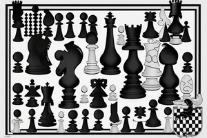 Minimalstic 3 chess pieces standing next to each other:
Pawn
Rook'
Knight tattoo idea