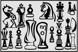 Minimalstic 3 chess pieces standing next to each other:
Pawn
Rook'
Knight tattoo idea