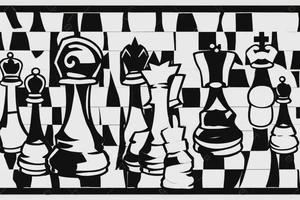 Minimalstic 3 chess pieces standing next to each other:
Pawn
Rook'
Knight tattoo idea