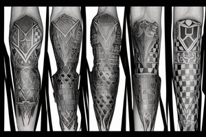 3 chess pieces standing next to each other:
Pawn
Rook'
Knight tattoo idea