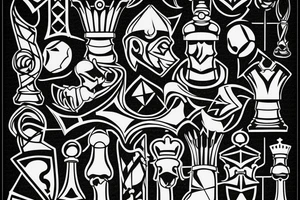 3 chess pieces standing next to each other:
Pawn
Rook'
Knight tattoo idea