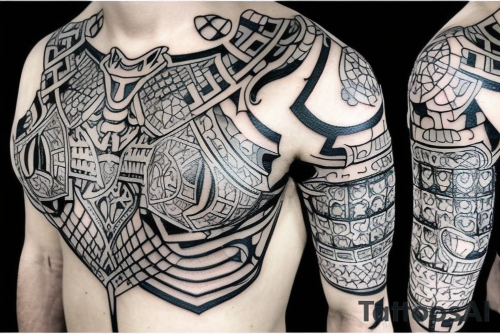 Knight chess piece made of hexagonal surface tattoo idea Knight chess piece made of hexagonal surface tattoo idea