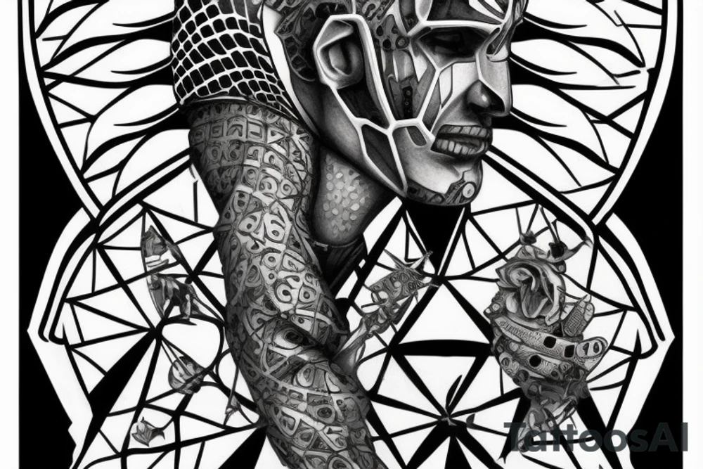 Knight chess piece made of hexagonal surface tattoo idea Knight chess piece made of hexagonal surface tattoo idea
