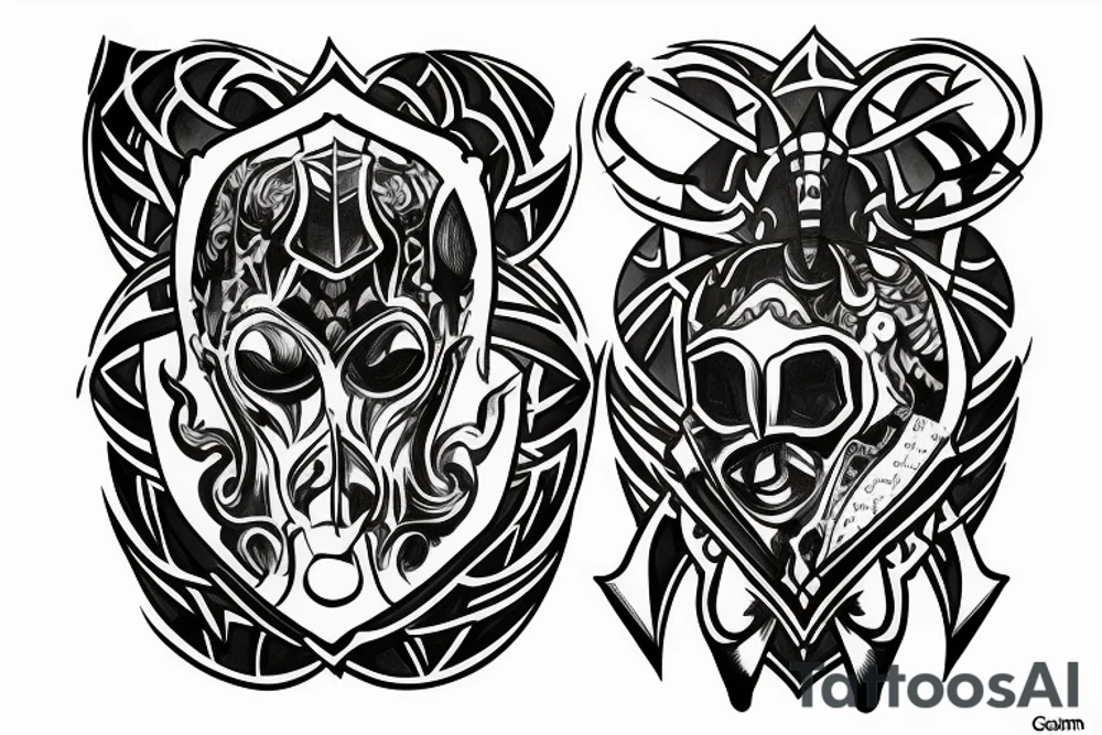 Knight chess piece made of hexagonal surface tattoo idea Knight chess piece made of hexagonal surface tattoo idea